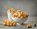 Bowl of caramel popcorn Royalty Free Stock Photo