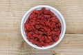 Bowl with goji berries Royalty Free Stock Photo