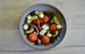 A bowl of Greek salad on the table Royalty Free Stock Photo