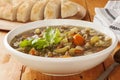 Green Lentil Soup on White Royalty Free Stock Photo