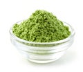 Bowl of green wheat sprouts powder Royalty Free Stock Photo