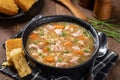 Bowl of ham and bean soup Royalty Free Stock Photo