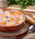 Bowl of Ham and Bean Soup Royalty Free Stock Photo