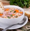 Bowl of Ham and Bean Soup Royalty Free Stock Photo
