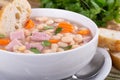 Bowl of Ham and Bean Soup Royalty Free Stock Photo