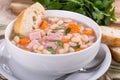 Bowl of Ham and Bean Soup Royalty Free Stock Photo