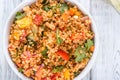 Bowl with homemade Bulgur Salad Royalty Free Stock Photo