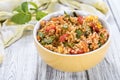 Bowl with homemade Bulgur Salad Royalty Free Stock Photo