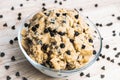 Bowl of Chocolate Chip Cookie Dough Royalty Free Stock Photo
