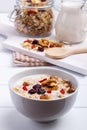 Bowl of homemade muesli with nuts Royalty Free Stock Photo