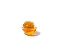 Bowl of honey isolated on white backgroundas package design element