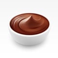Bowl of Hot Liquid Cream Dark Milk Chocolate