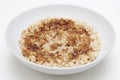 Bowl of hot oatmeal breakfast cereal Royalty Free Stock Photo