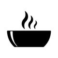 Bowl hot plate soup black icon