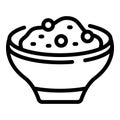 Bowl hummus icon outline vector. Plate day