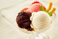 Bowl with ice cream scoops Royalty Free Stock Photo