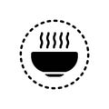 Black solid icon for Bowl, goblet and dishware Royalty Free Stock Photo