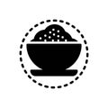 Black solid icon for Bowl, goblet and dishware Royalty Free Stock Photo