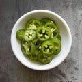 Bowl of Jalapeno Slices Royalty Free Stock Photo