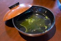 A bowl of japanese miso soup