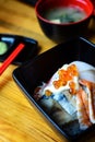 Bowl of Japanese mix sashimi don on rice Royalty Free Stock Photo