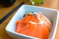 Bowl of Japanese mix sashimi don on rice Royalty Free Stock Photo