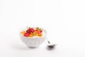 Bowl of jogurt and strawberiies