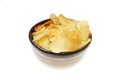 Bowl of kettle chips Royalty Free Stock Photo