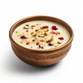 bowl of kheer on white background