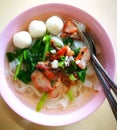 A bowl of kueh tiao soup