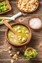 A bowl of leek and potato soup Royalty Free Stock Photo