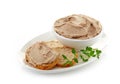 Bowl of liver pate and bread