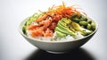 bowl lunch healthy food sushi