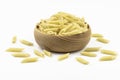 Bowl with macaronis isolated on a white background Royalty Free Stock Photo
