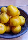 A bowl of mandarin oranges. fresh and tangy Royalty Free Stock Photo