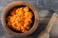 Bowl of mashed sweet potato Royalty Free Stock Photo