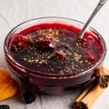 Bowl of mazamorra morada pudding Royalty Free Stock Photo