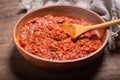 Bowl of meat sauce bolognese