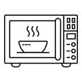 Bowl in microwave icon, outline style
