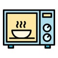 Bowl in microwave icon, outline style