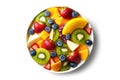 a bowl of mixed fruits including oranges, bananas and kiwi