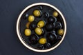 Bowl of mixed olives Royalty Free Stock Photo