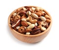 Bowl with mixed organic nuts Royalty Free Stock Photo