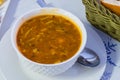 Bowl of Moroccan harira soup Royalty Free Stock Photo