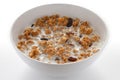Bowl of muesli with milk Royalty Free Stock Photo