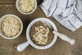 Bowl of muesli with spoon