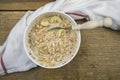 Bowl of muesli with spoon