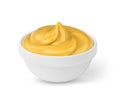 Bowl with mustard isolated Royalty Free Stock Photo