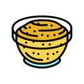 bowl mustard sauce food color icon vector illustration