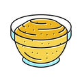 bowl mustard sauce food color icon vector illustration